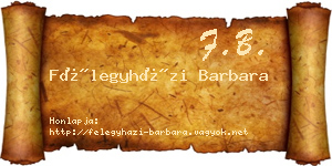 Félegyházi Barbara névjegykártya