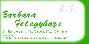 barbara felegyhazi business card